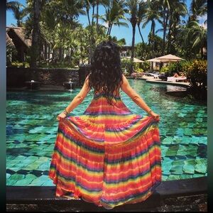 Daizy Shely Rainbow Sequin Maxi Dress IT40 New Browns London Boutique Resort